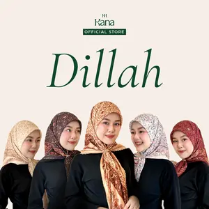 Dillah Scarf - Kana Scarves | Hijab Segi Empat Voal Premium Lembut Nyaman Casual Muslim Printing 120x120 cm Kerudung Lokal Berkualitas Bahan Lembut Adem Motif Eksklusif Cocok untuk Formal & Casual - Square