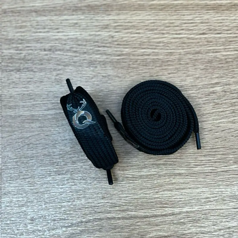 Tali Gemuk Quiferstep - Tali sepatu gemuk hitam polos/berlogo 2 cm - Tali sepatu gemuk/jumbo terlaris 0