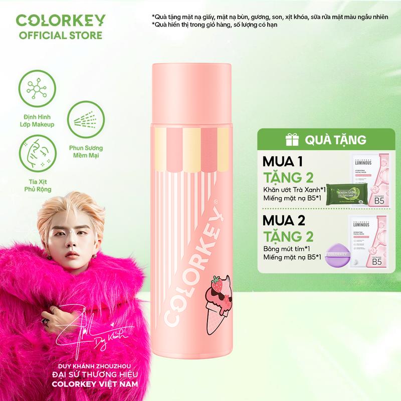Xịt Khóa COLORKEY Phiên Bản Ice Cream Tia Sương Mịn Giúp Cố Định Lớp Trang Điểm Lâu Trôi Hỗ Trợ Dưỡng Ẩm 100ml chai