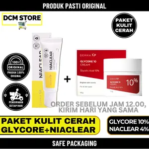 Paket Kulit Cerah Glycore 10% + Niaclear 4% Paket Hemat Mencerahkan Kulit Wajah Membantu Eksfoliasi Menyamarkan Noda Hitam Flek Bekas Jerawat Dan Menghaluskan Tekstur Kulit