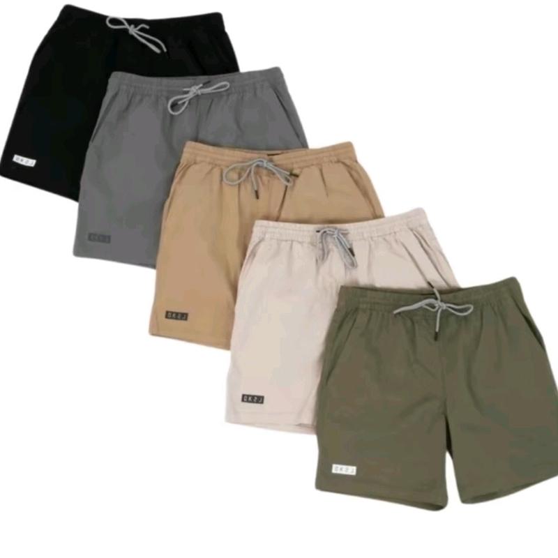 Paket Hemat 100 Ribu 5 Celana Pendek Boardshort Pria Distro Pinggang Karet Kolor Melar COD Katun Cuci Kering Chino Twill Dewasa Keren Navy Santai 3