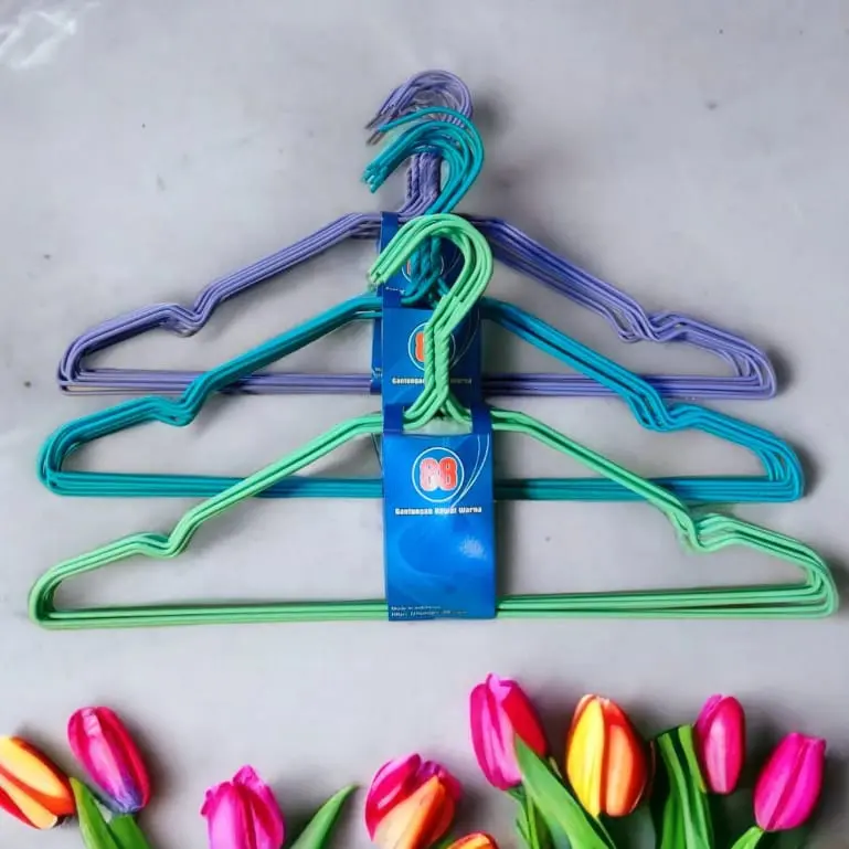 HANGER KAWAT STAINLESS GANTUNGAN BAJU ISI 3 IKAT 30 PCS HANGER KAWAT WARNA 5