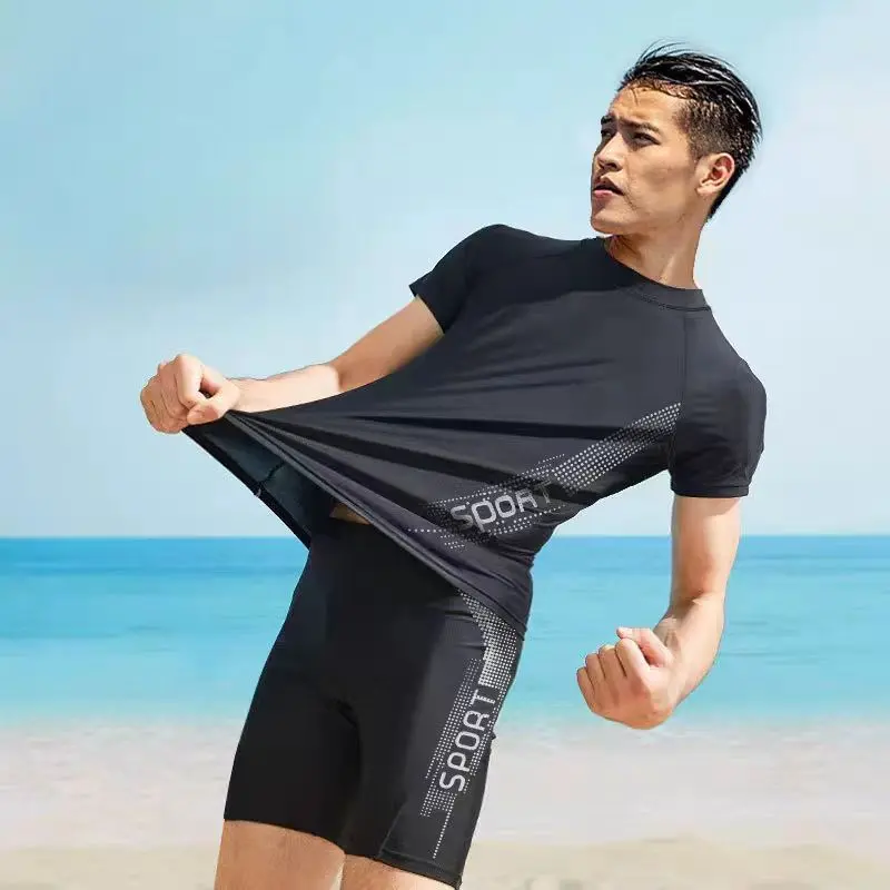 Bộ Đồ Bơi Nam, Chất Lượng Cao, R.sea, Bộ Đồ Bơi, Thiết Kế Riêng Tư, Chống Lộ, Đồ Đi Biển Co Giãn, Thích Hợp Cho Kích Thước Lớn, Đồ Đi Biển 1