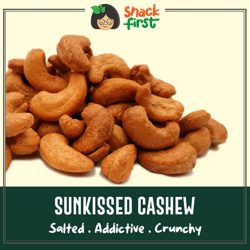SnackFirst Sunkissed Cashew 200g/1kg - Gourmet Roasted Salted Addictive Nuts Great for Snacking