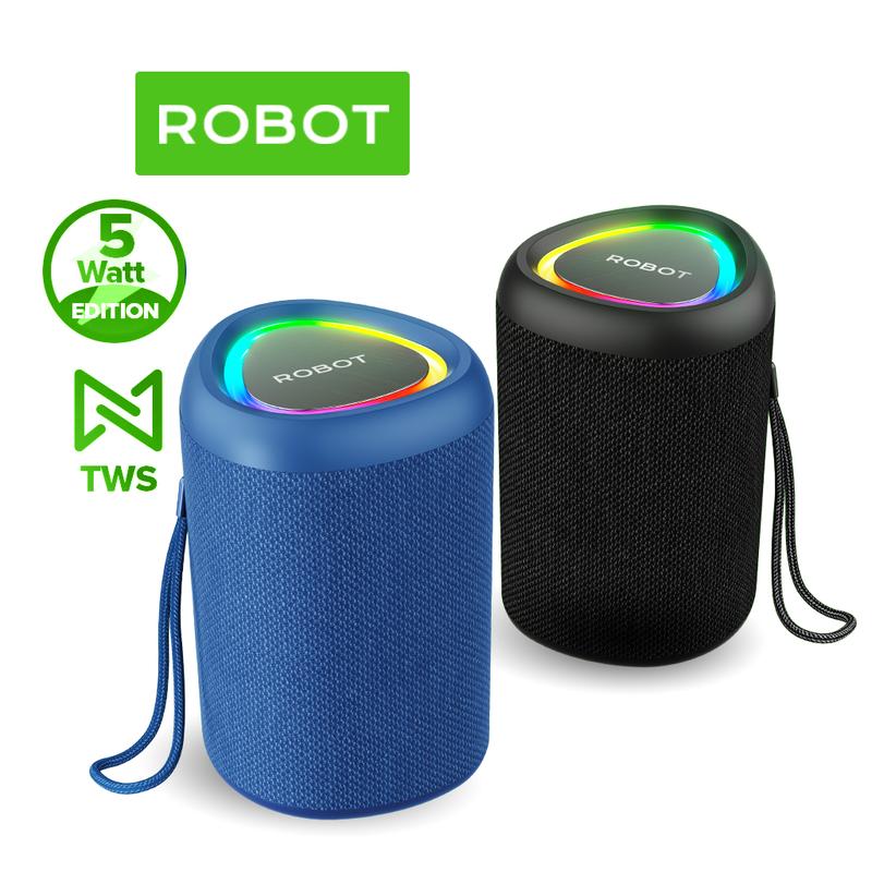  Loa Bluetooth Bass Mạnh Mini ROBOT RB120 Công Suất 5W Led RGB Kháng Nước IPX4 - Hỗ Trợ Kết Nối AUX  Thẻ Nhớ Có Thể Kết Nối Đồng Thời 2 Loa | Loa Thông Minh Có Dây Đeo | BH 1 Năm 