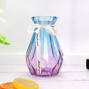 MASOGI MALL - NISEVEN Vas Bunga Kaca Estetik Crystal Ribbon Flower Vase - P-02