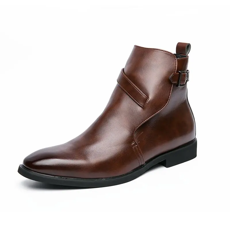 Men's Fashion Ankle Boots in European Retro Style with Increased Size