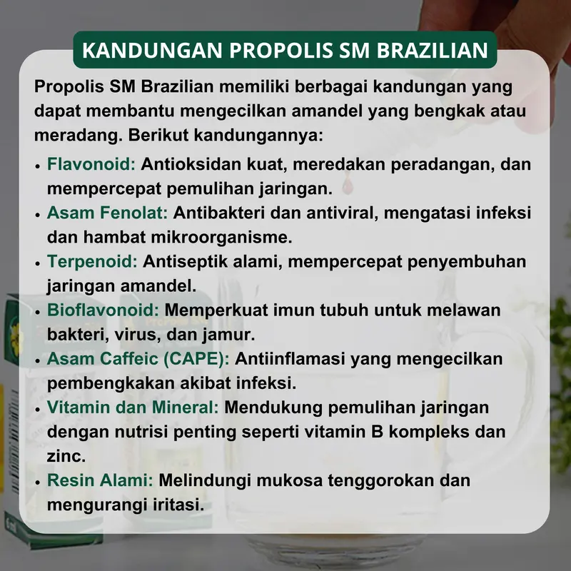 PROPOLIS SM Herbal Isi 6 ML Untuk Mengempiskan Amandel Sulit Menelan Radang Tenggorokan Original 2