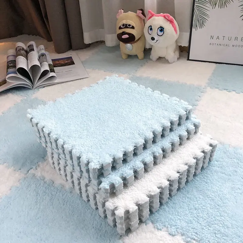 30cm Spliced Velvet Mat Suede Carpet Puzzle Mat Foam Mats Full House Floor Mats Crawling Mat