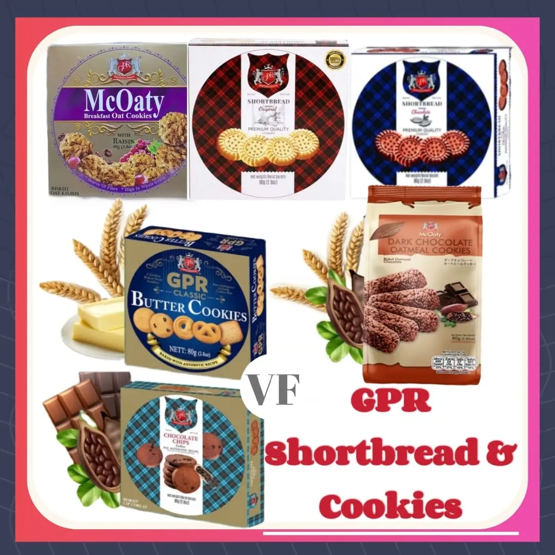 GPR Royal British Butter Cookies / Shortbread / Shortbread Chocolate /McOaty Raisin Oat/Chocolate Chips /  Dark Chocolate Chips Oatmeal - HALAL
