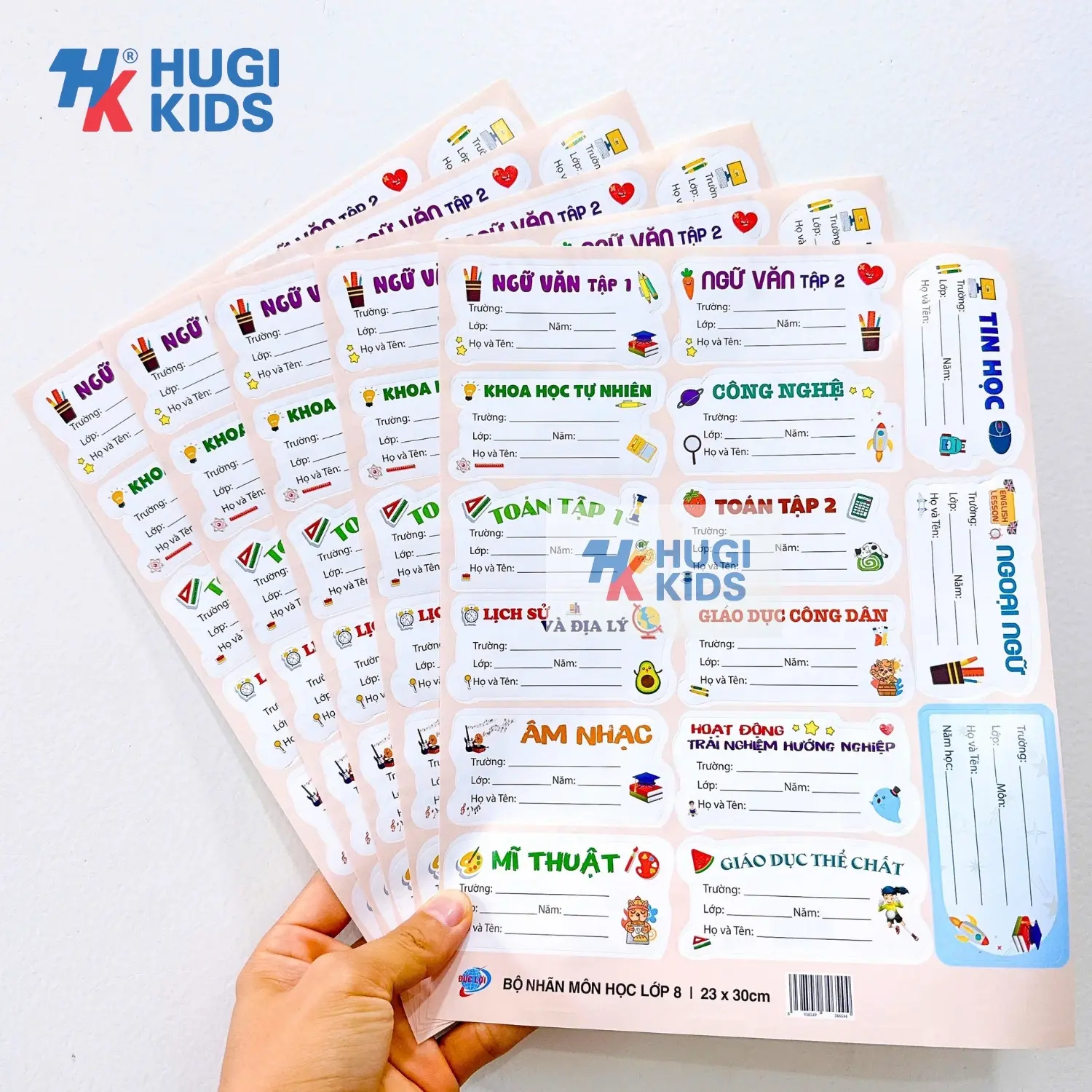 Combo 50 Nhãn Tên Dán Học Sinh Lớn – Có Keo Dán, Dán Tập Vở Tiện Lợi
