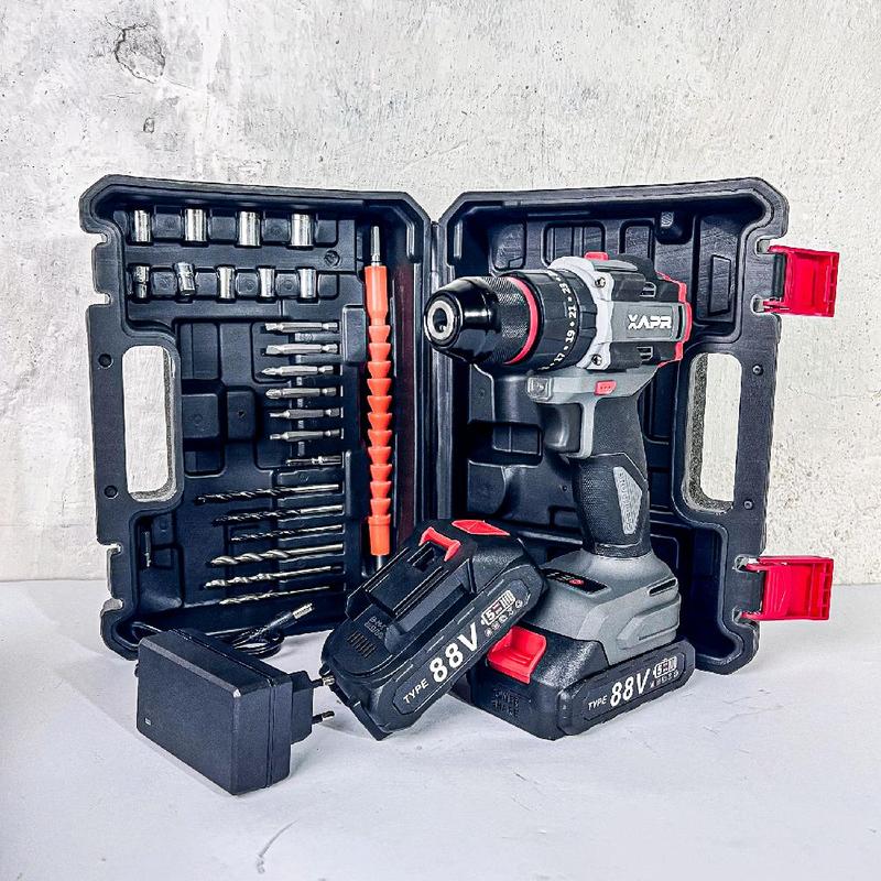 APR BOR impact drill BRUSHLESS TYPE AP85+ 10mm keyless auto lock 2baterai lxt 88vf mesin bor besi kayu driver sekrup drill 0