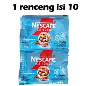 Nescafe Ice Roast Americano 2gr Kopi Instan 1 Renceng Isi 10 Sachet Robusta Praktis & Efisien Halal - Coffee