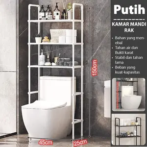 Rak Toilet WC Stainless Steel 3 Tingkat Rak Toilet Kloset Kamar Mandi Susun/ RAK TEMPAT SABUN SHAMPO KAMAR MANDI/RAK TOILET ORGANIZER 150 x 45 x 25CM Rak Toilet WC Stainless Steel 3 Tingkat Rak Toilet Kloset Kamar Mandi Susun/ RAK TEMPAT SABUN SHAMPO KAMAR MANDI/RAK TOILET ORGANIZER 150 x 45 x 25CM