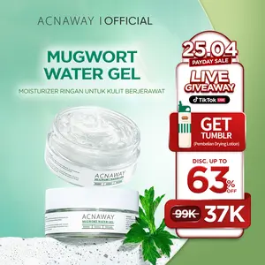 ACNAWAY Mugwort Water Gel Moisturizer - Pelembab Wajah Ringan untuk Kulit Berjerawat & Sensitif Pelembap Acne Calming, Cooling & Hydrating with Mugwort + Centella + Panthenol