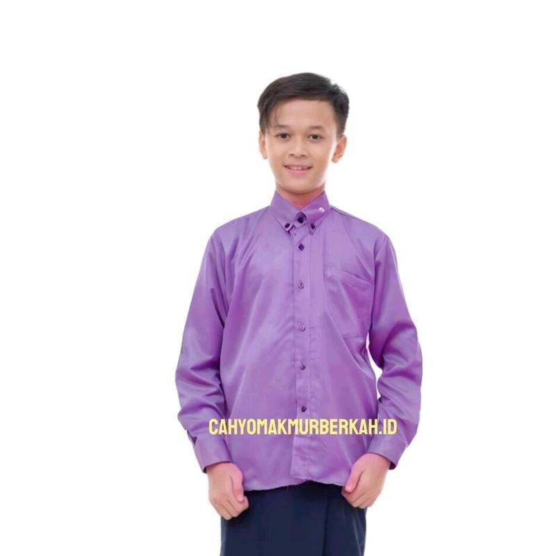 Kemeja Polos Anak Usia 1-14 Tahun Kemeja Anak Laki-laki Lengan Panjang Formal anak atasan Baju Katun Putih Hitam Cowok 3
