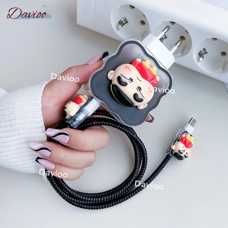 Pelindung Charger FOR REDMI/XIAOMI/POCO 33W&45W | Set 5 Item Motif Kartun Bahan TPU Pelindung Kabel Charger Untuk Charger FOR REDMI/XIAOMI/POCO 33W&45W 8