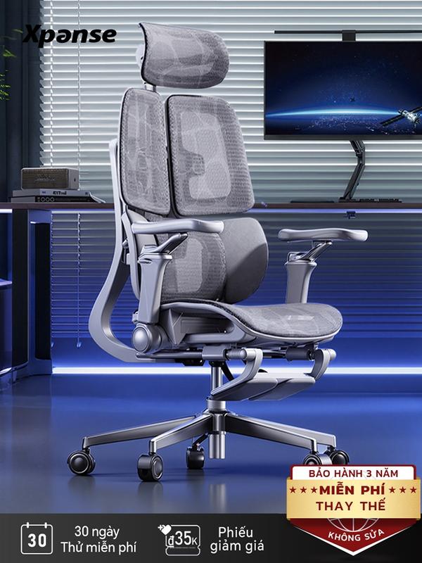Xpanse X360 Ghế công thái học – Tựa lưng linh hoạt đệm êm tay vịn & tựa đầu chỉnh chân thép chịu 300kg【3 năm bảo hành