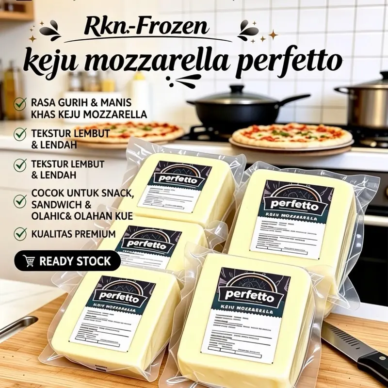 Keju Mozzarella Perfetto 200 Gram Kuning - Cheese Powder