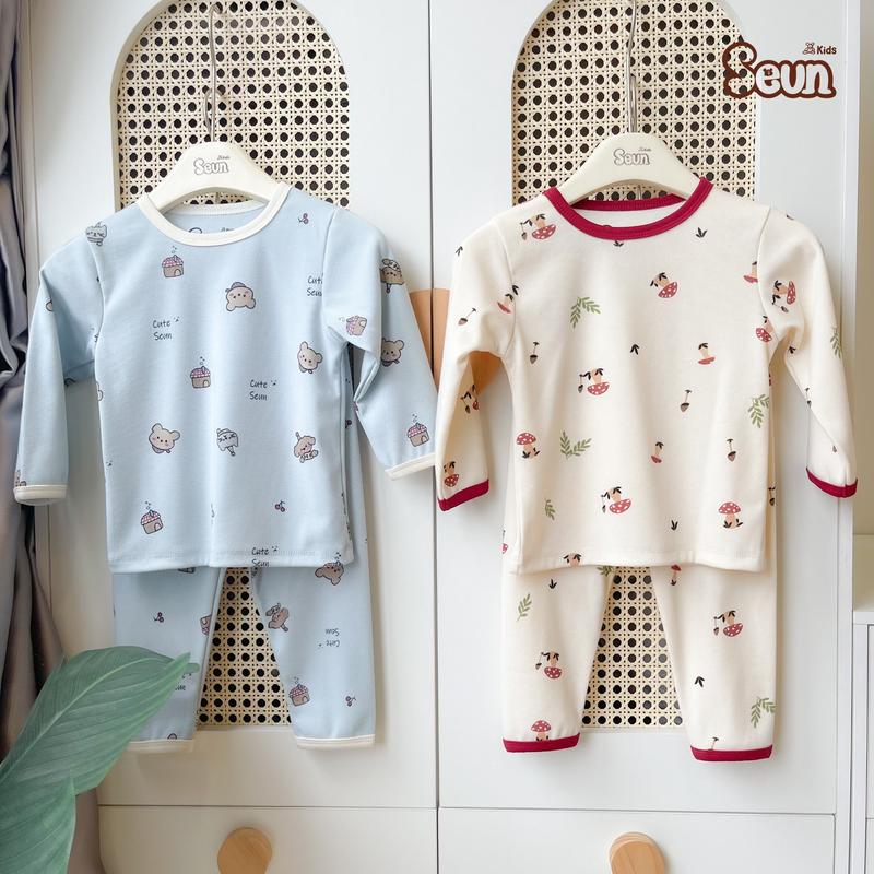 | SEUNKIDS | Bộ dài tay thu đông bé gái bé trai bộ đồ cho bé