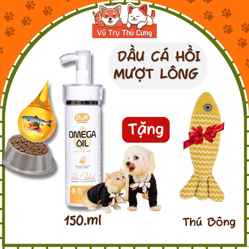 Dầu cá hồi DUK 150ml - Dưỡng lông mềm mượt, ngăn rụng lông cho Chó Mèo