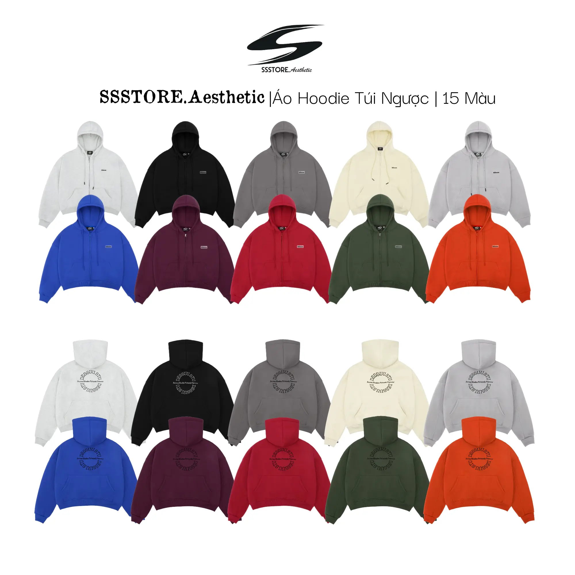 Áo Khoác Nỉ Boxy Túi Ngược Dessuu Nhiều Màu _Ssstore.aesthetic