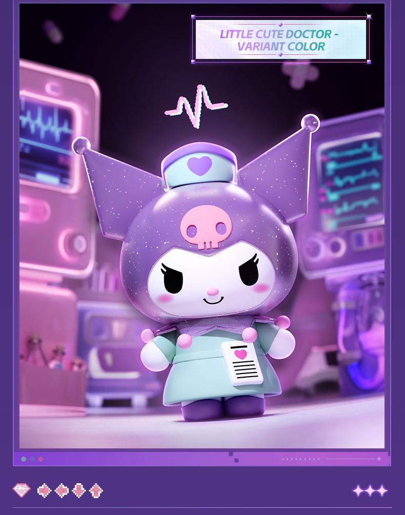 Blokees×Sanrio Blind Box Kuromi Ornamen Mini Action Figurine Mainan Plastik Lucu Kuromi Candy Series Figure Model BlindBox Dadoos Seri FUN 01