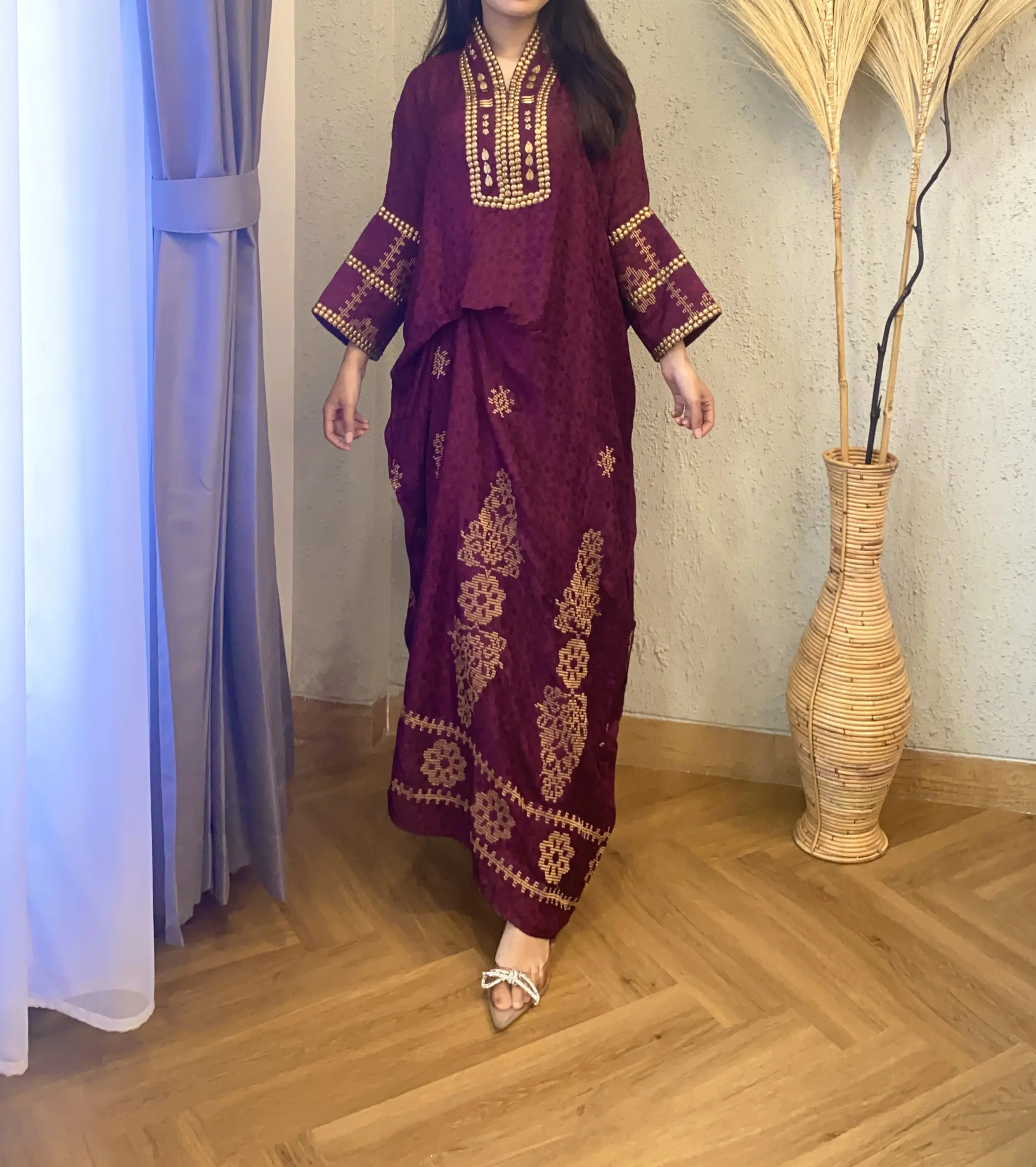 Lausboutique-Kaftan Bordir Kecubung-Motif Buna Fit Muslim