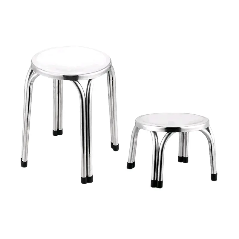 Kursi Stainless Premium Tebal 47cm, 30cm, 22cm Stainless Steel 304 Kokoh untuk Kafe Rumah Taman Indoor Outdoor dengan Desain Lounge Chair Tanpa Lengan dan Sandaran - Furniture, Bar
