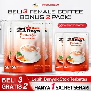 【BUY 3 GET 2】21days Coffee Bubuk & Biji - Kopi Spesial Untuk Wanita - Bantu Atasi Masalah Bulanan - Rekomendasi Juara