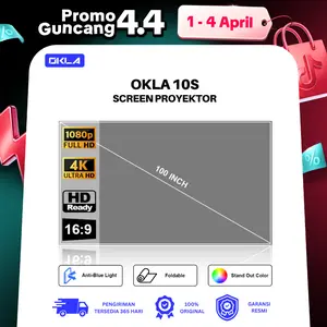 OKLA 10S - SCREEN PROJECTOR LED - 4K ANTI LIGHT - 100 INCH - KAIN LAYAR PROYEKTOR