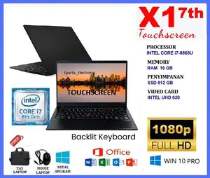 LAPTOP SERI X1 Carbon 7th Gen i7-8566U Touchscreen 16GB RAM 1000GB SSD Backlit Keyboard Fingerprint SuperSlim FullHD IPS Garansi 1 Tahun Win 10 Pro 64 bit Office 2016/2019 Zoom Photoshop Chrome