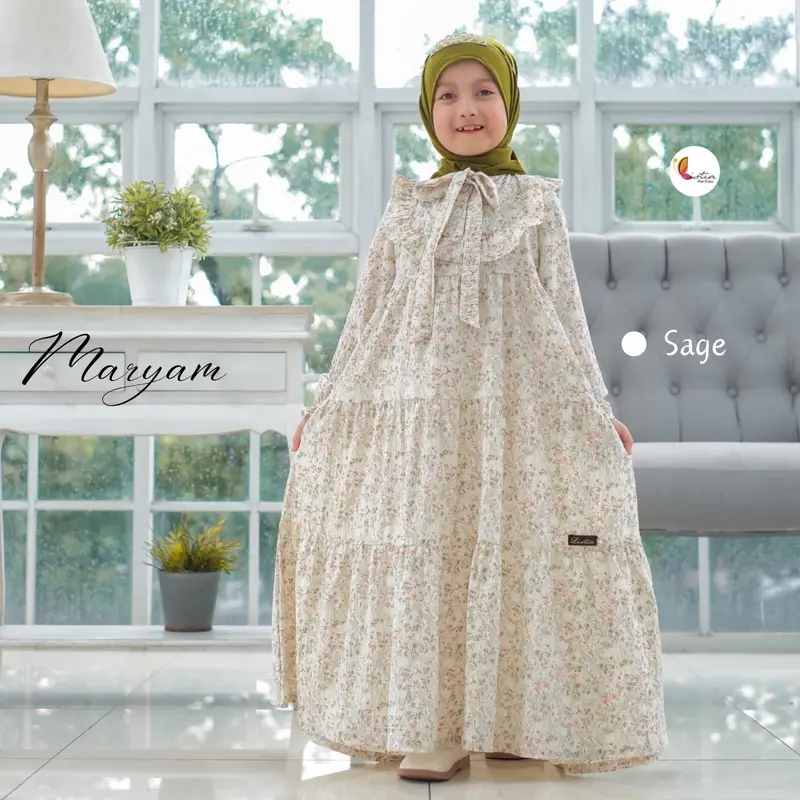 Gamis Anak MARYAM- Baju Gamis Anak Perempuan Usia 0-12 Tahun Crinkle Premium by Listiaforkids 2