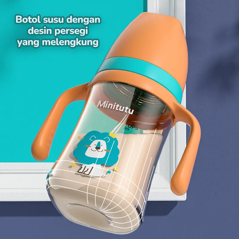 Minitutu PP 3in1 Botol Bayi Training Cup Anti Sedak Botol Susu Bayi 9 Bulan Keatas BPA Free BB44 2