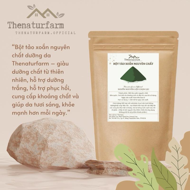 Bột tảo xoắn Spirulina nguyên chất loại 1 Thenaturfarm [ 100GR ] Nguyên liệu thiên nhiên hỗ trợ mờ thâm, sáng da, giảm mụn, cải thiện da xỉn màu.