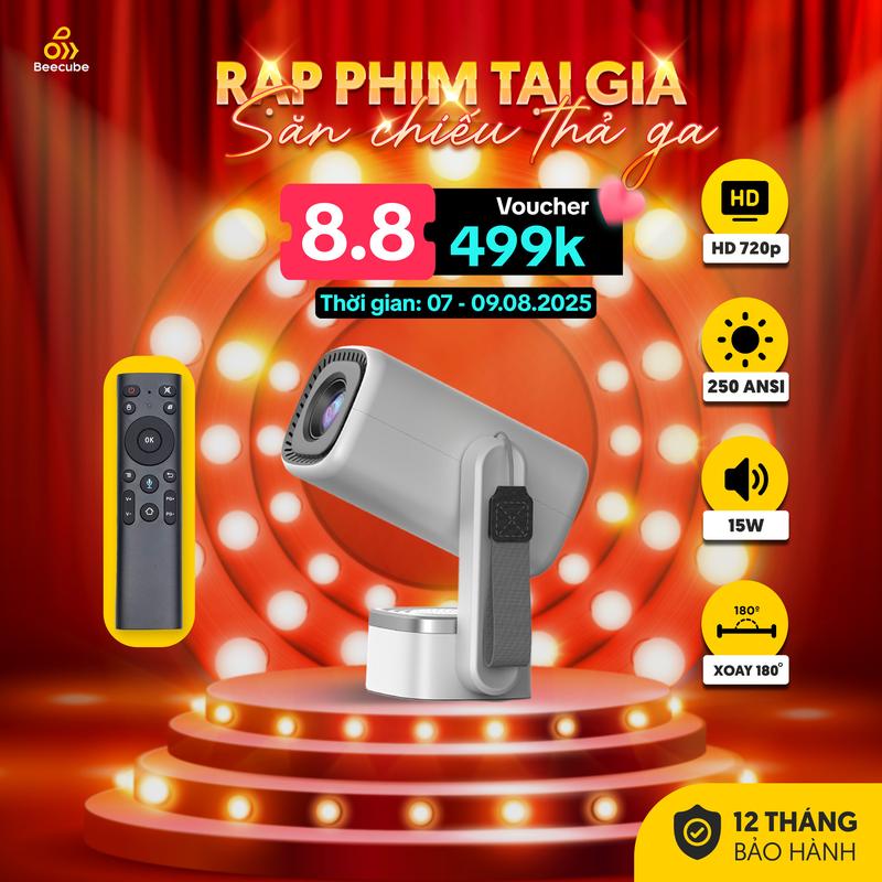 [BEECUBE KA] Máy Chiếu Mini Cao Cấp Beecube X1 Gen 3  - Bảo Hành 1 Đổi 1 Trong 12 Tháng, Máy Chiếu Tích Hợp Âm Thanh 15W Projector Xem Phim
