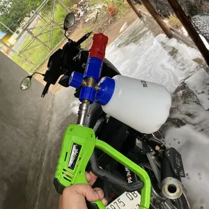 Te2p Auto Snow Foam Lance 4.0 FREE MESH 3 Layer Dan ORIFICE 1.1 - Tabung Salju Tembakan Gun Mesin Jet Cleaner Pencuci Bertekanan Tinggi Alat Penghasil Salju Busa Cuci Mobil Motor Car Kendaraan Quick Release Adaptor 1/4" Foamlance Shampoo Salju