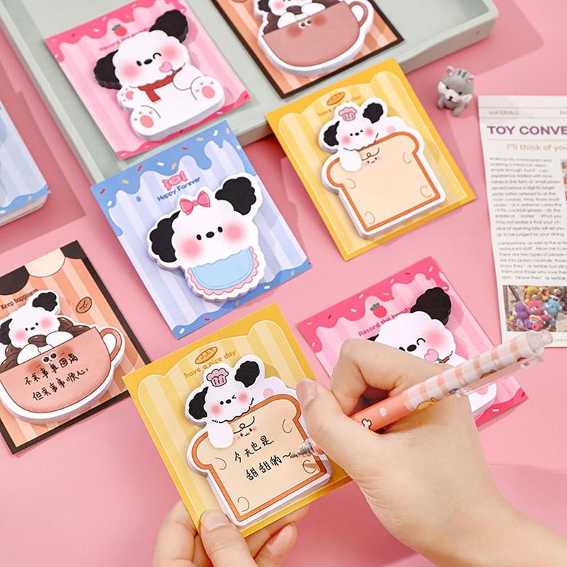 30Sheets Kawaii Puppy Sticky Notes Stationery Cartoon Notebook Notepad 4