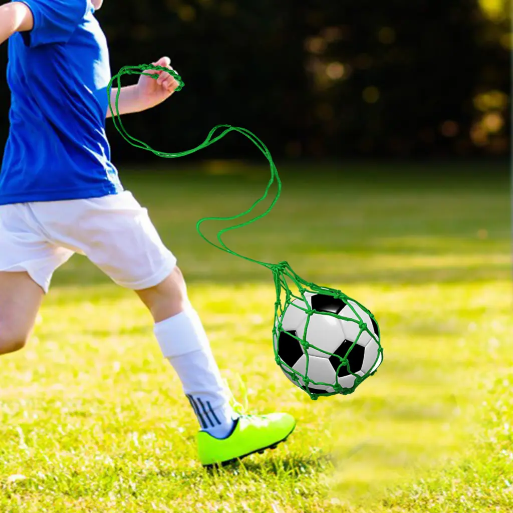 SI- Nylon Mesh Bag Football Kick Trainer 2pcs Soccer Ball Kick Trainer for Solo Practice Improve Skills with This Football Return Trainer Juggling Net for Youth and Adults