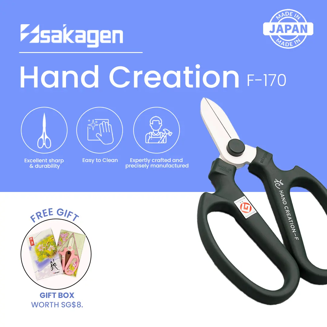 Sakagen Scissors F170 - Multi-Purpose Carbon Steel Cutters for Stationary, Office, School, Anti Rust