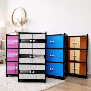 Nandos Lemari Penyimpanan Multifungsi dengan 2-5 Ausun Bahan Plastik Berkualitas Lemari Minimalis Masa Kini Desain Modern