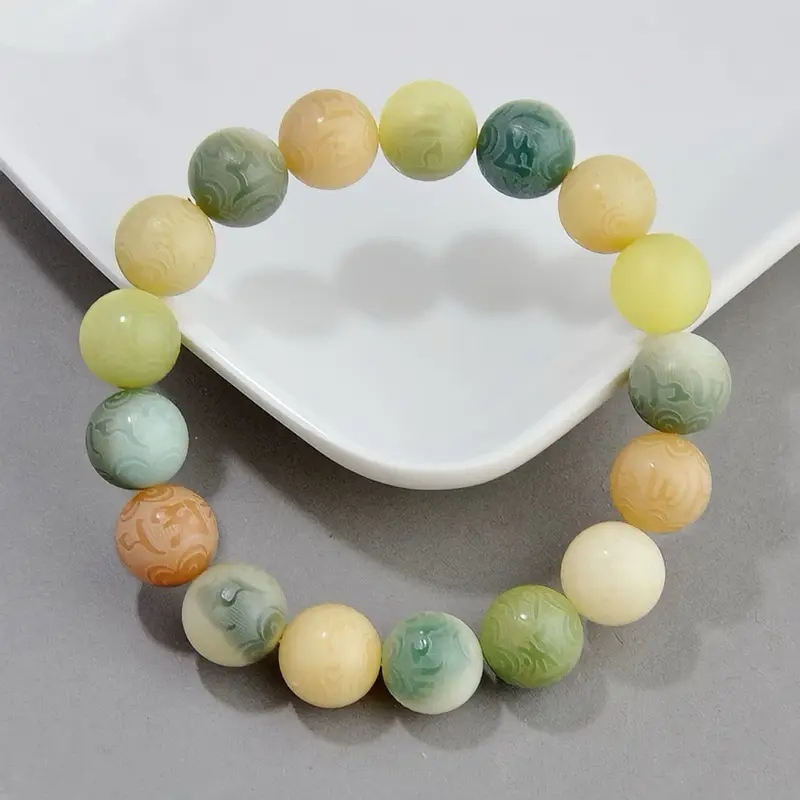 Vòng Tay Bồ Đề Ngũ Sắc Chạm Khắc Lục Tự Đại Minh Chú 11mm | Vòng Phong Thủy Thu Hút Tài Lộc May Mắn | Kim Tụ Bảo
