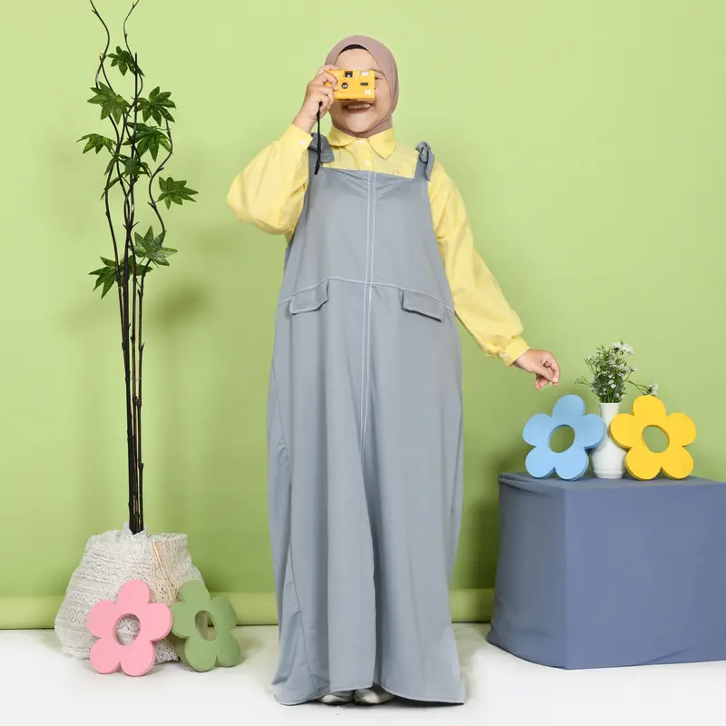 Mybamus Gaby Overall Dress Panjang Jumpsuit Wanita Korean Style Baju Gamis 3
