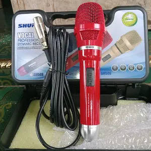 MIKROFON SHURE S90/ SM58S SUPER MEWAH WARNA MERAH ( RED ) + KABEL