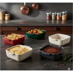 Peugeot Appolia Loyang Keramik Square Baker 21cm Alat Panggang Elegan Made in France Tahan Suhu Ekstrem & Anti Gores Garansi 10 Tahun