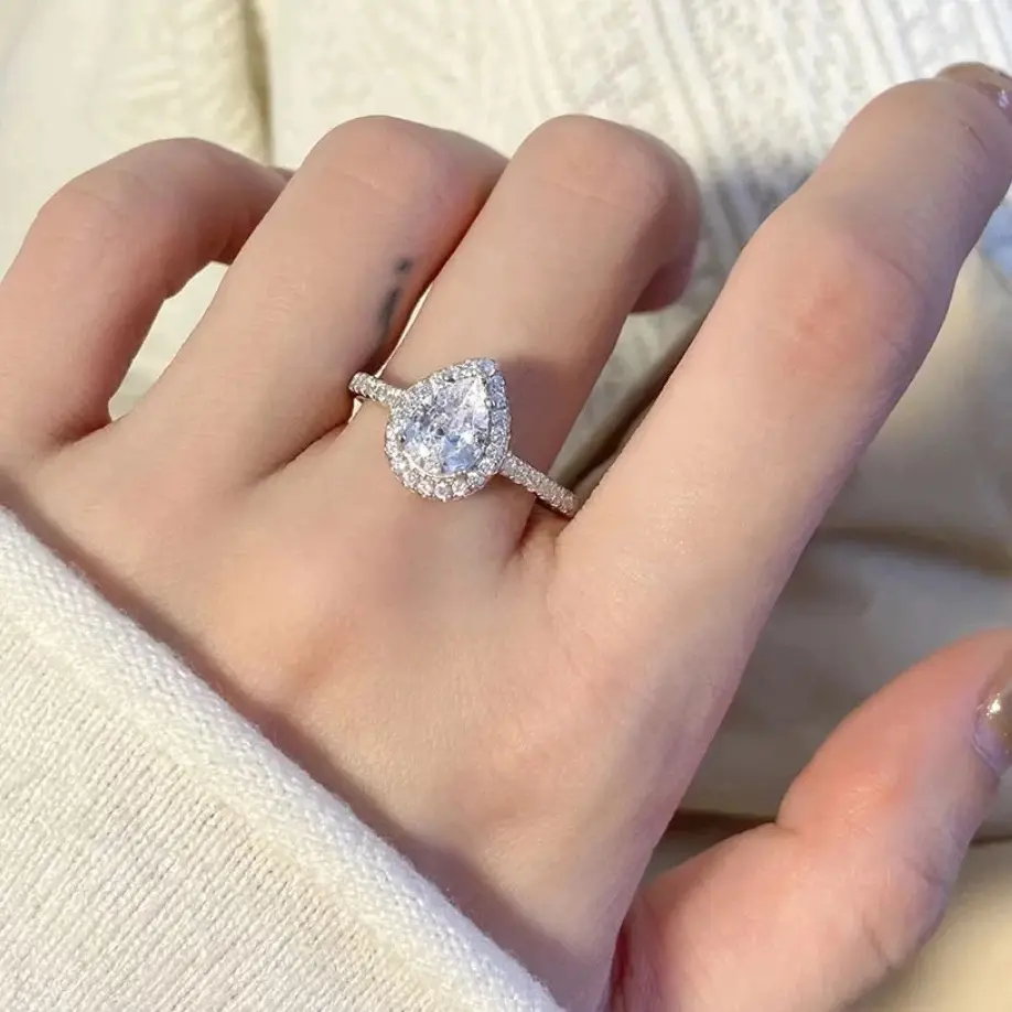 Cincin Silver Permata Oval Model terbaru Rings Titanium