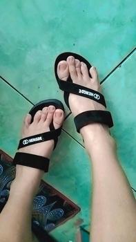 Product Review of Sandal Wanita Hak Andin Hengde Silang 04 Cewek Karet Jepit Sendal from S**🍆 0