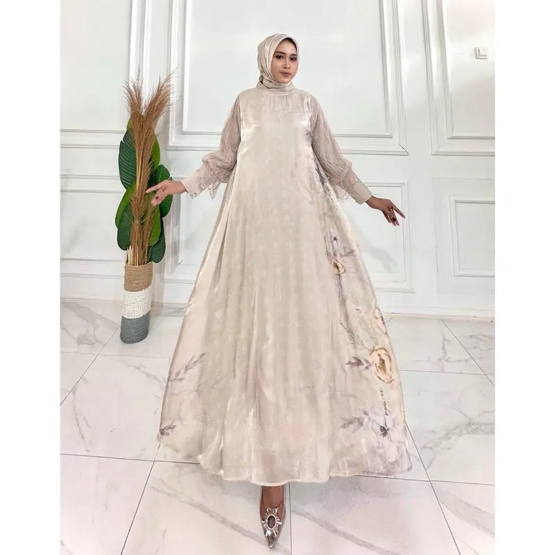 GAMIS SHIMER SET HIJAB S4 6451 BY HAMIDAH COLEKTION 5