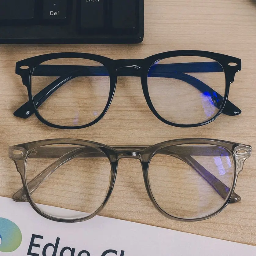 Edas Kacamata Wanita Pria Anti Radiasi Korea Fashion Gaya Retro Eyeglasses Eyewear Bahan PC