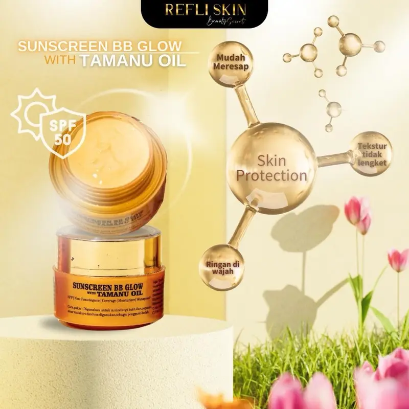Sunscreen bb glow spf 50 mencerahkan kulit 0